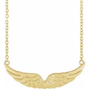 14K Yellow Angel Wings 18' Necklace