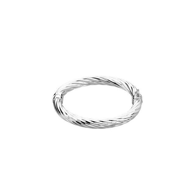 Sterling Silver 8 mm Hinged Bangle 7' Bracelet