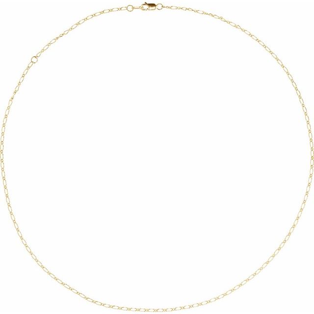 14K Yellow 1.5 mm Adjustable Figaro 16-18' Chain