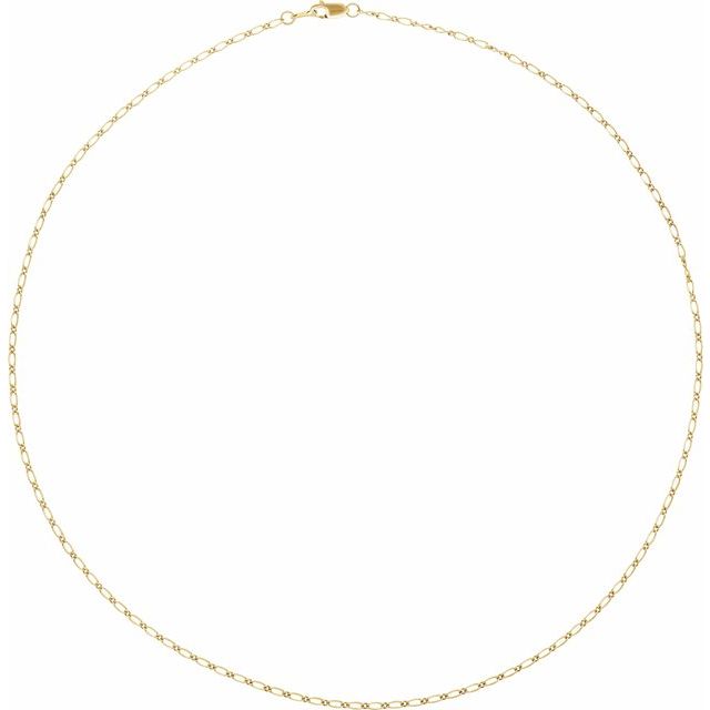 14K Yellow 1.5 mm Figaro 18' Chain