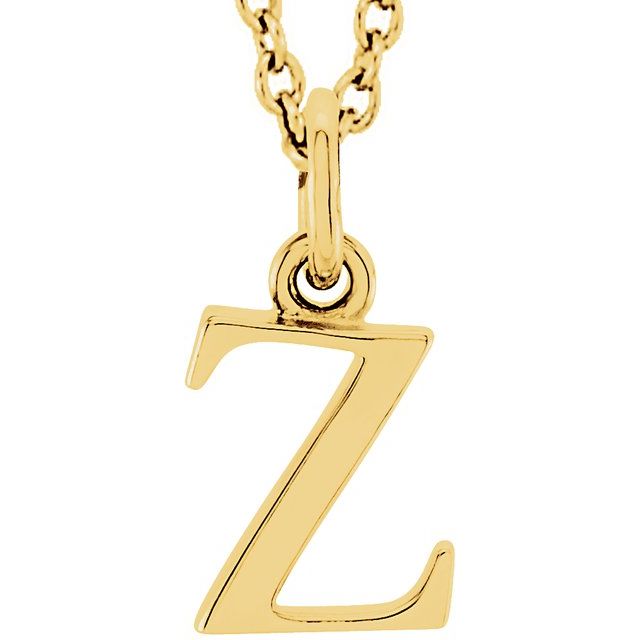 14K Yellow Lowercase Initial z 16' Necklace