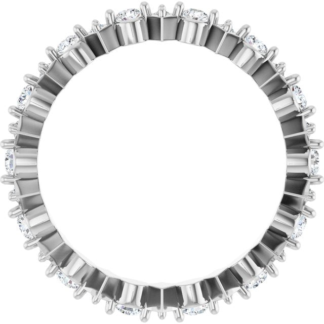 14K White 1/2 CTW Natural Diamond Eternity Band Size 7