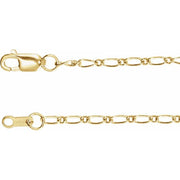 14K Yellow 1.5 mm Adjustable Figaro 16-18' Chain