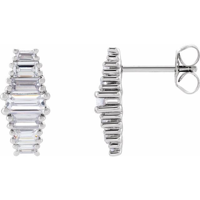 14K White 1 1/2 CTW Lab-Grown Diamond Earrings