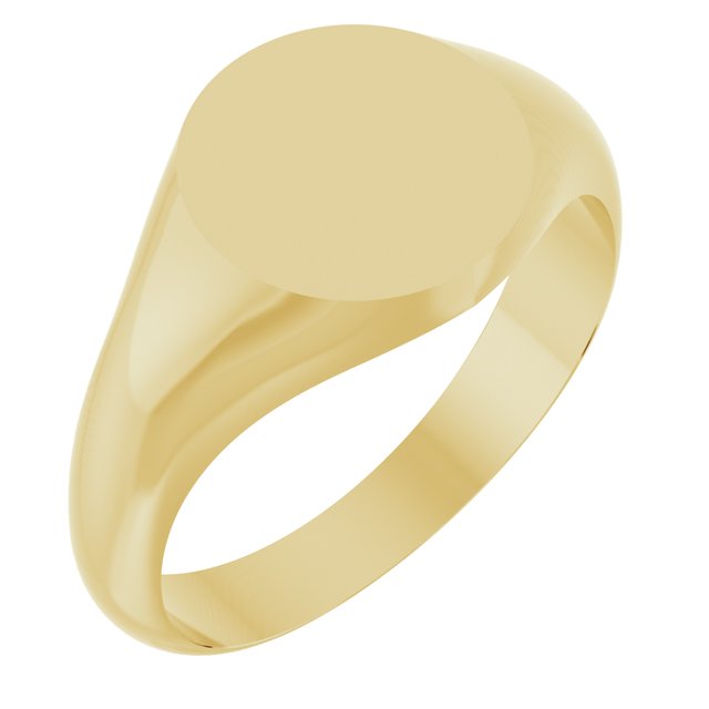 14K Yellow 9.5 mm Signet Ring