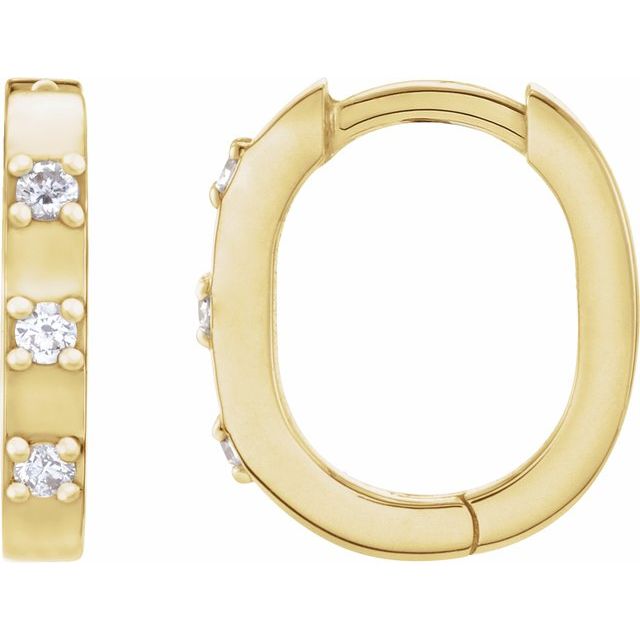 14K Yellow .08 CTW Natural Diamond 11.5 mm Hoop Earrings