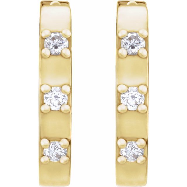 14K Yellow .08 CTW Natural Diamond 11.5 mm Hoop Earrings