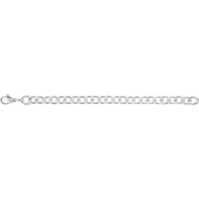 Sterling Silver 9.8 mm Cable 8' Chain