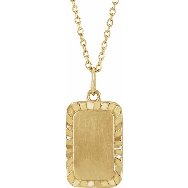 14K Yellow Engravable Sunburst 16-18' Necklace