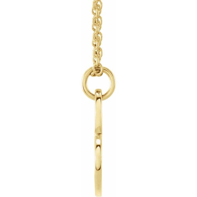 14K Yellow Engravable Sideways Heart 16-18' Necklace