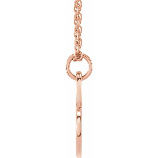 14K Rose Engravable Sideways Heart 16-18' Necklace