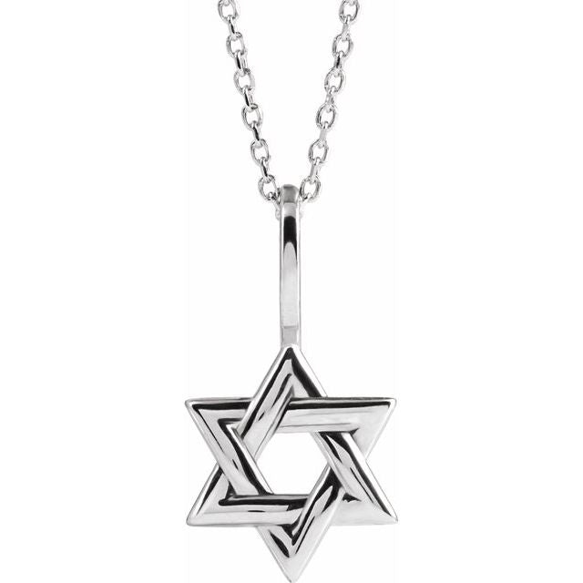 Sterling Silver Star of David 16-18' Necklace