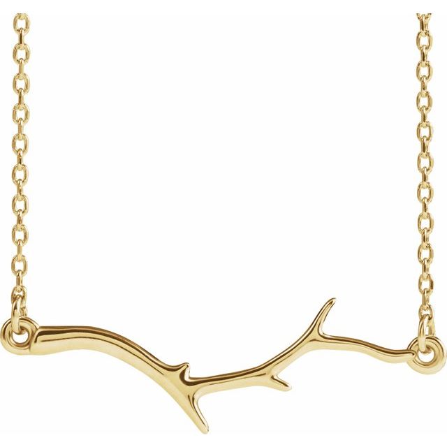 14K Yellow Branch Bar 16-18' Necklace