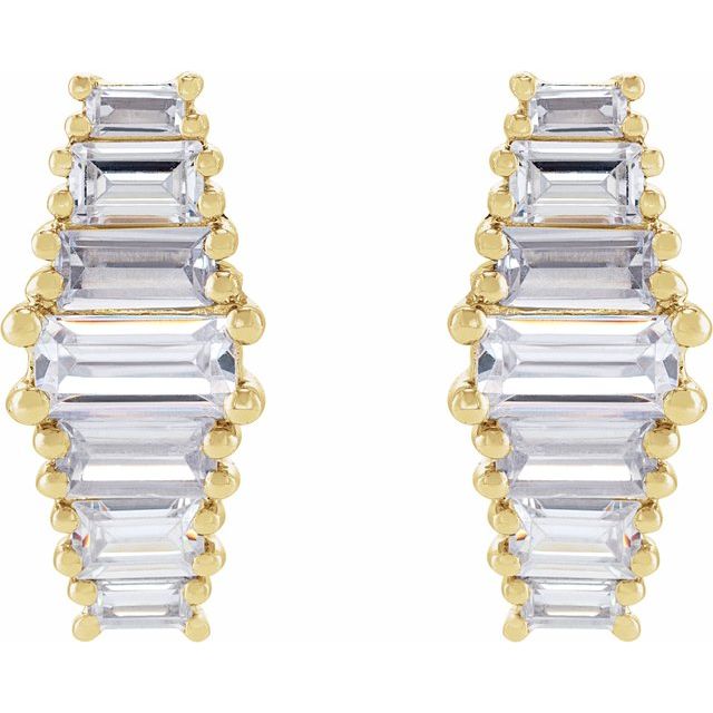 14K Yellow 1 1/2 CTW Lab-Grown Diamond Earrings