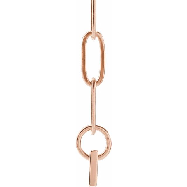 14K Rose Engravable Bar 18' Necklace