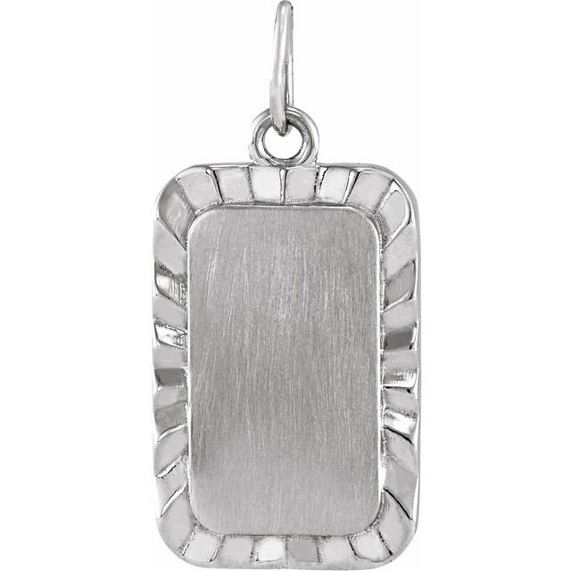 Sterling Silver Engravable Sunburst Pendant