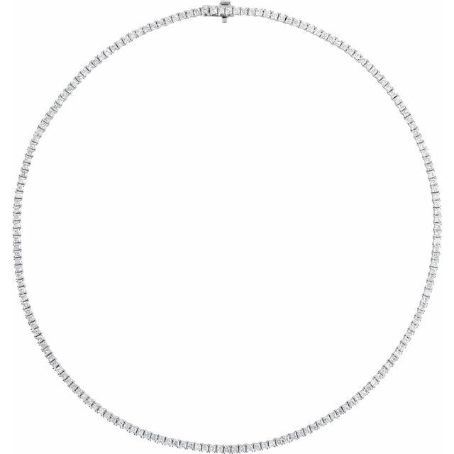 14K White 7 1/4 CTW Lab-Grown Diamond Line 16' Necklace