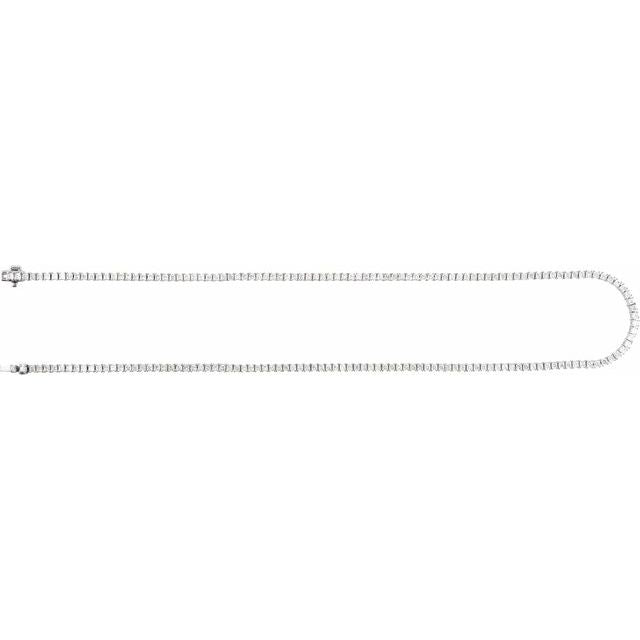 14K White 7 1/4 CTW Lab-Grown Diamond Line 16' Necklace