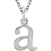 14K White Lowercase Initial a 16' Necklace