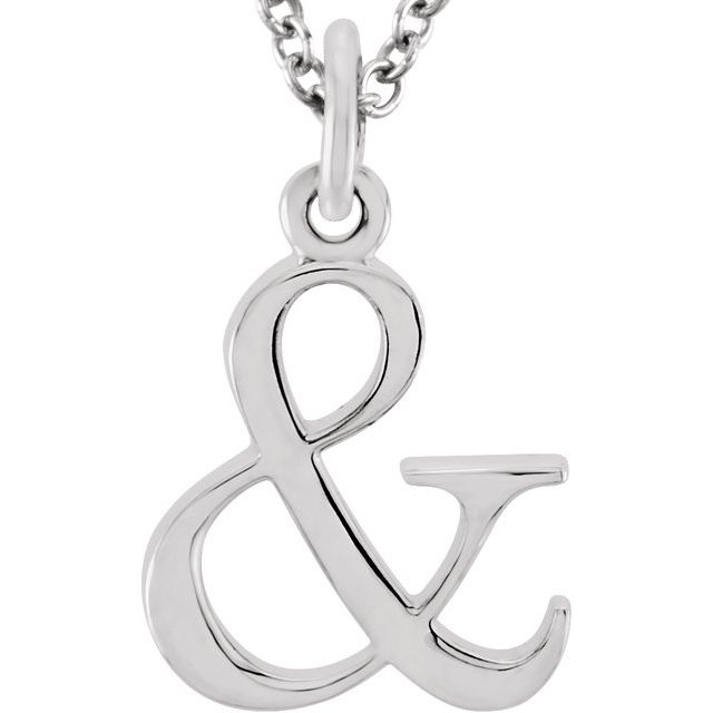 14K White Ampersand 16' Necklace