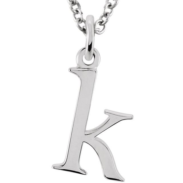 Sterling Silver Lowercase Initial k 16' Necklace
