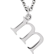 14K White Lowercase Initial m 16' Necklace