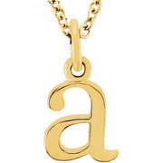 14K Yellow Lowercase Initial a 16' Necklace