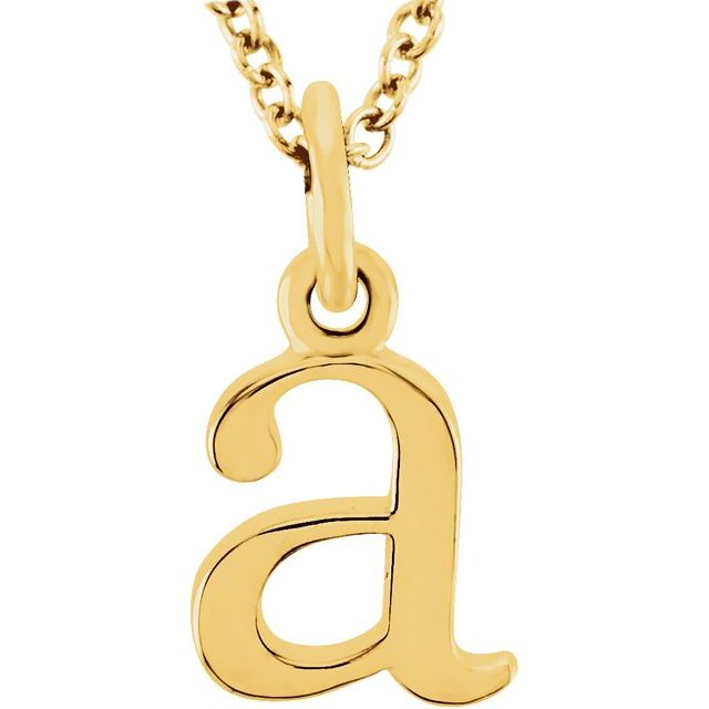 14K Yellow Lowercase Initial a 16' Necklace