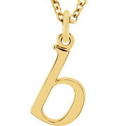 14K Yellow Lowercase Initial b 16' Necklace