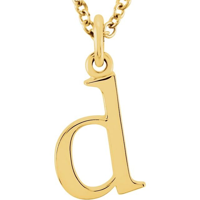 14K Yellow Lowercase Initial d 16' Necklace