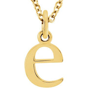 14K Yellow Lowercase Initial e 16' Necklace