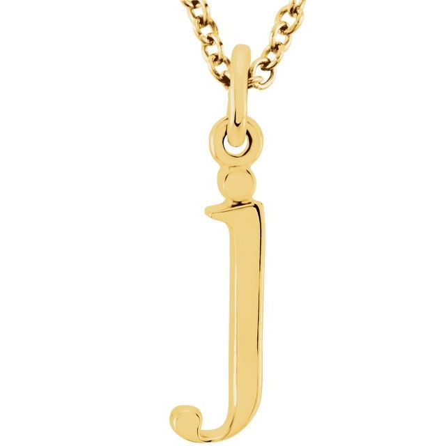 14K Yellow Lowercase Initial j 16' Necklace
