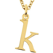14K Yellow Lowercase Initial k 16' Necklace