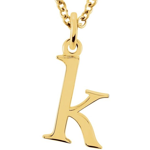 14K Yellow Lowercase Initial k 16' Necklace