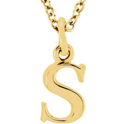 14K Yellow Lowercase Initial s 16' Necklace