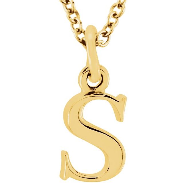 14K Yellow Lowercase Initial s 16' Necklace