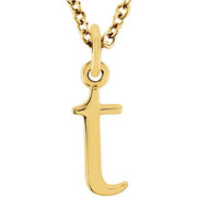 14K Yellow Lowercase Initial t 16' Necklace