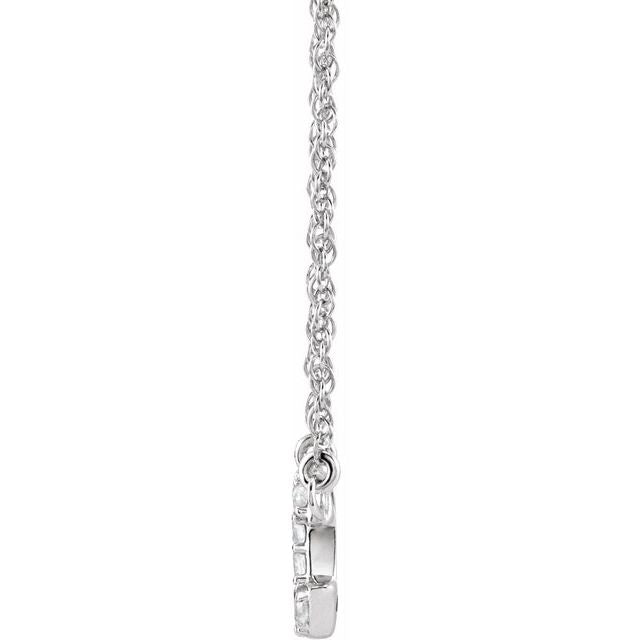 14K White .07 CTW Natural Diamond Lowercase Initial C 16' Necklace