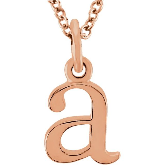 14K Rose Lowercase Initial a 16' Necklace