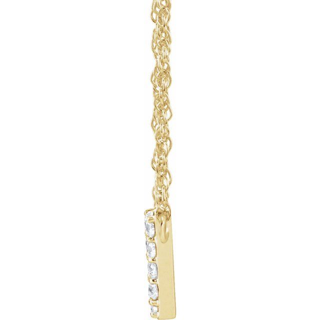 14K Yellow 1/10 CTW Natural Diamond Lowercase Initial V 16' Necklace