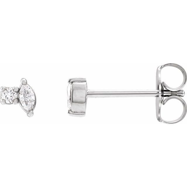 14K White .08 CTW Natural Diamond Earrings