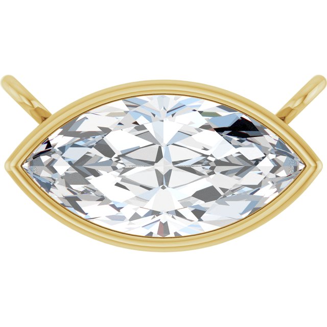 14K Yellow 9/10 CT Lab-Grown Diamond Necklace Center