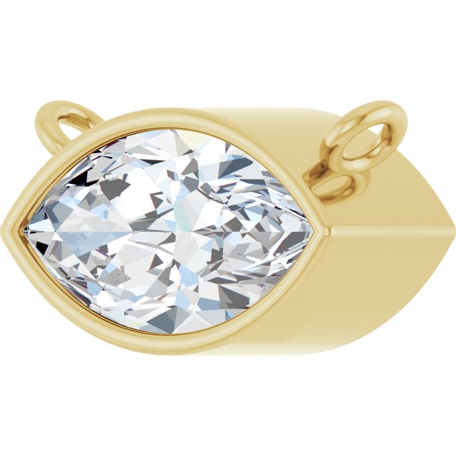 14K Yellow 9/10 CT Lab-Grown Diamond Necklace Center