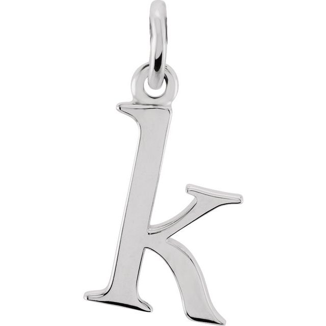 Sterling Silver Lowercase Initial K Pendant