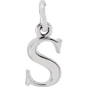 14K White Lowercase Initial S Pendant