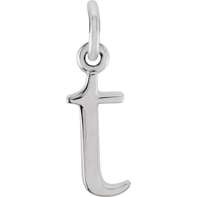 Sterling Silver Lowercase Initial T Pendant