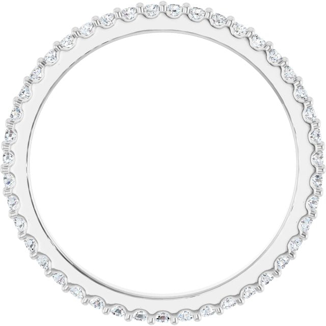 14K White 3/8 CTW Natural Diamond Eternity Band Size 7