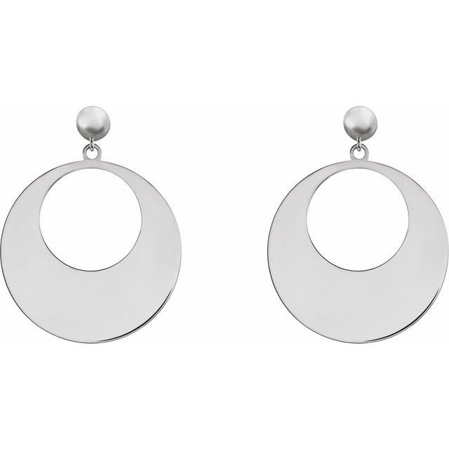 Sterling Silver Circle Dangle Earrings