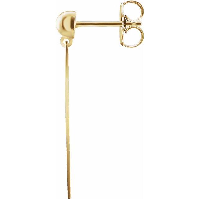 14K Yellow Circle Dangle Earring