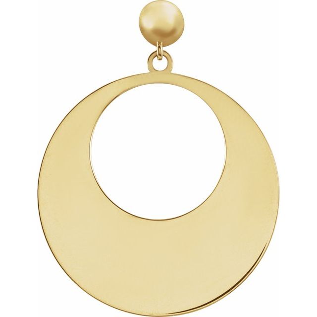 14K Yellow Circle Dangle Earring